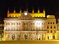 Rostocker Rathaus at night
