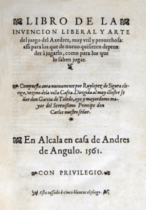 Archivo:Ruy López de Segura (1561) Libro de la invención del ajedez