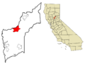 Yuba County California Incorporated and Unincorporated areas Loma Rica Highlighted