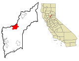 Yuba County California Incorporated and Unincorporated areas Loma Rica Highlighted.svg