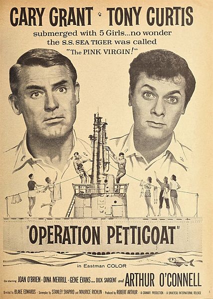 Cary Grant and Tony Curtis in 'Operation Petticoat', 1959
