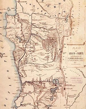 Archivo:Change of Chile frontier border in the Occupation of the Araucanía - 1870
