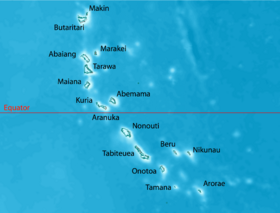 Mapa de las islas Gilbert.