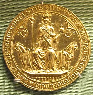 Archivo:Ignoto, re ludovico IV, bull d'oro, 1329