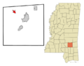 Jones County Mississippi Incorporated and Unincorporated areas Soso Highlighted
