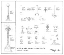 Lighting fixtures architectural plans New York Public Library 1909