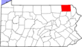 Map of Pennsylvania highlighting Susquehanna County