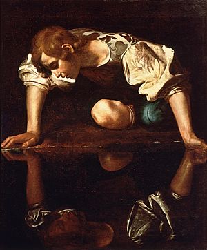Archivo:Narcissus-Caravaggio (1594-96)
