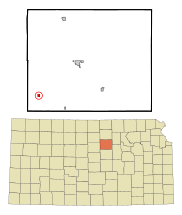 Ottawa County Kansas Incorporated and Unincorporated areas Tescott Highlighted.svg