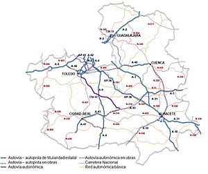 Archivo:Red de carreteras principales de Castilla-La Mancha