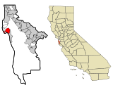 San Mateo County California Incorporated and Unincorporated areas El Granada Highlighted.svg