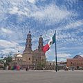 Vista de la Catedral de Aguascalientes desde la Plaza Patria