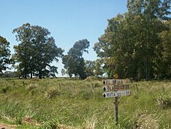 Acceso a El Trigo (partido de Las Flores) por camino rural.jpg