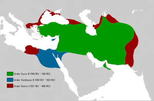 Archivo:Achaemenid Empire under different kings (flat map)