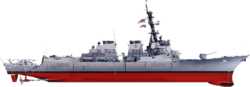 Archivo:Burke class destroyer profile;wpe47485