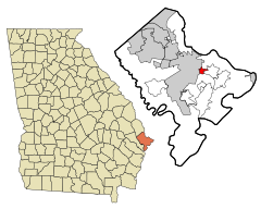 Chatham County Georgia Incorporated and Unincorporated areas Thunderbolt Highlighted.svg
