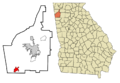 Floyd County Georgia Incorporated and Unincorporated areas Cave Spring Highlighted
