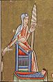 Hunterian Psalter c. 1170 Eve spinning