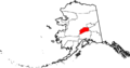 Map of Alaska highlighting Denali Borough