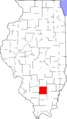 Map of Illinois highlighting Jefferson County