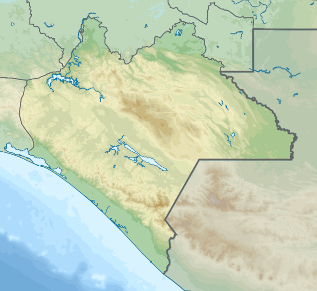 Mexico Chiapas topographic location map