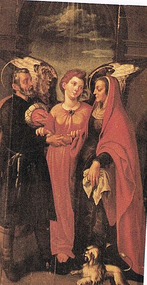 Archivo:Miguel de toledo-abrazo en la puerta dorada