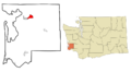 Pacific County Washington Incorporated and Unincorporated areas Raymond Highlighted