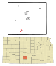 Pratt County Kansas Incorporated and Unincorporated areas Coats Highlighted.svg