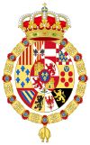 Royal Coat of Arms of Spain (1761-1868 and 1874-1931) Golden Fleece Variant.svg