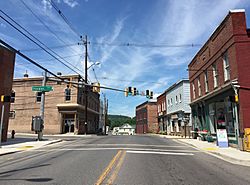 2016-06-18 15 25 01 View north along Maryland State Route 36 (Main Street) at Douglas Avenue in Lonaconing, Allegany County, Maryland.jpg
