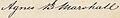 Agnes B Marshall signature