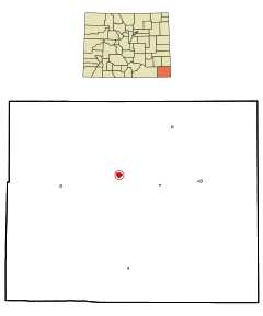 Baca County Colorado Incorporated and Unincorporated areas Springfield Highlighted.svg