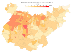 Badajoz densidad 2018