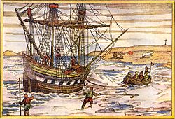 Archivo:Barents' ship among the arctic ice