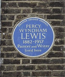 Archivo:Blue Plaque Wyndham Lewis