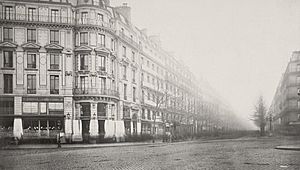Archivo:Charles Marville, Boulevard Haussmann, de la rue du Havre, ca. 1853–70