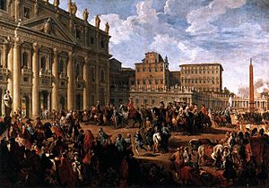 Archivo:Giovanni Paolo Pannini - Charles III at St Peter's - WGA16967