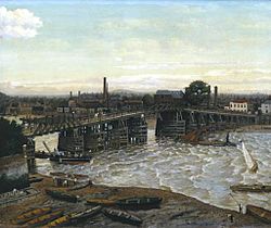 Archivo:Greaves Old Battersea Bridge 1874