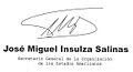 José Miguel Insulza firma y cargo