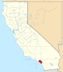 Mapa de California con la ubicación del condado de Orange