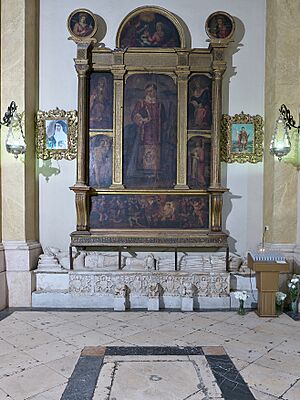 Archivo:Retablo de San Lorenzo, Iglesia de Santa María de la Asunción (Écija)