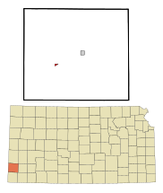 Stanton County Kansas Incorporated and Unincorporated areas Manter Highlighted.svg