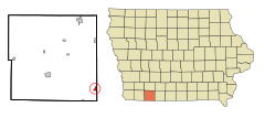 Taylor County Iowa Incorporated and Unincorporated areas Blockton Highlighted.svg