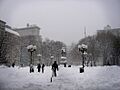 Union Square in 2006 blizzard