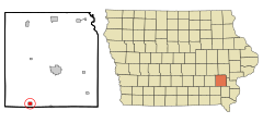 Washington County Iowa Incorporated and Unincorporated areas Brighton Highlighted.svg