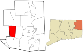 Archivo:Windham County Connecticut incorporated and unincorporated areas Chaplin highlighted