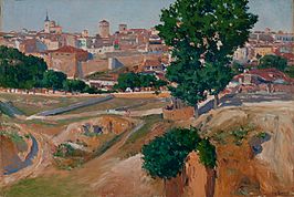 Segovia, desde la carretera de Perogordo, pintura de 1908 por Aureliano de Beruete y Moret