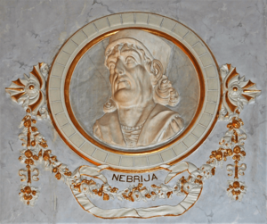 Archivo:Ayuntamiento de Alcalá de Henares (RPS 11-05-2013) medallón de Nebrija en el salón de plenos