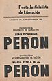 Boleta FreJuLI Perón-Perón 1973