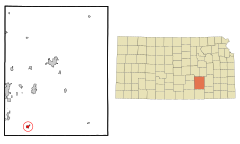 Butler County Kansas Incorporated and Unincorporated areas Douglass Highlighted.svg